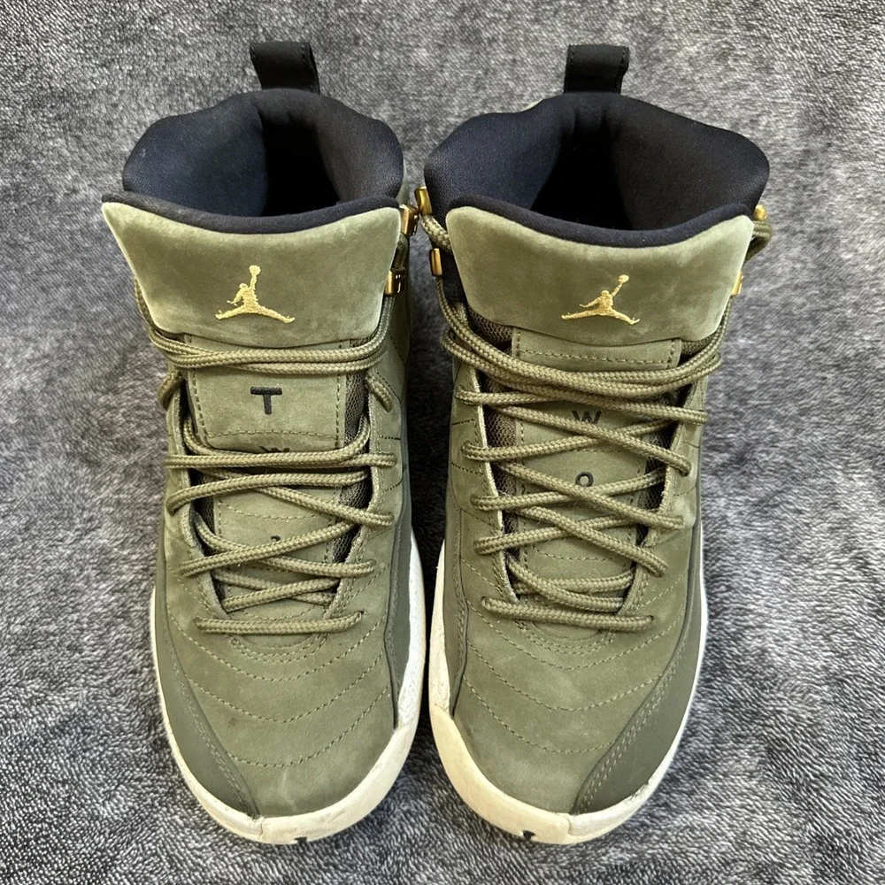 Nike‎ Air Jordan 12 Retro GS Olive Lux Class of 2003 5.5Y Gold